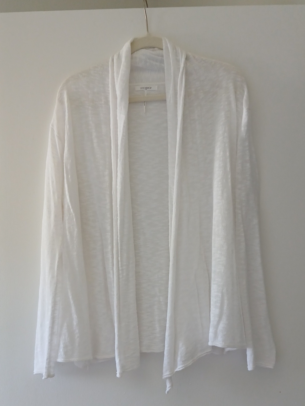 StitchDrop Lightweight White Open-Front Women's Cardigan Nwot